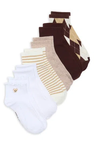 Steve Madden 6-pack Teddy Assorted Ankle Socks In Multi