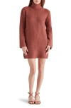 Steve Madden Abbie Long Sleeve Sweater Minidress In Baked Apple