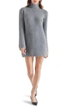 Steve Madden Abbie Long Sleeve Sweater Minidress In Gray