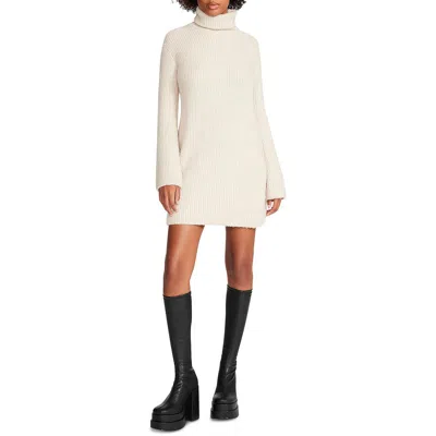 Steve Madden Abbie Womens Knit Cowl Neck Sweaterdress In Oatmeal