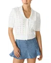 Steve Madden Acada Button Front Sweater In White