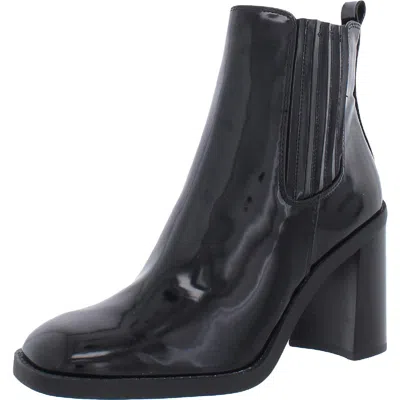 Steve Madden Acker Womens Faux Leather Slip On Chelsea Boots In Black
