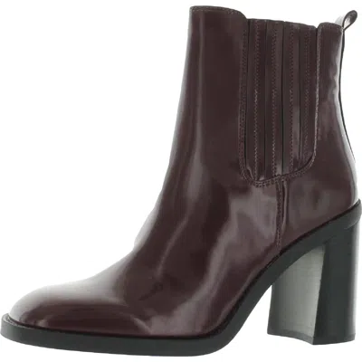 Steve Madden Acker Womens Faux Leather Slip On Chelsea Boots In Brown