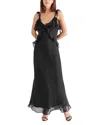 Steve Madden Adaline Ruffle Trim Maxi Dress In Black