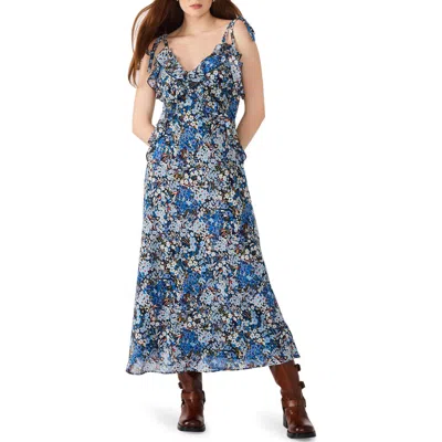 Steve Madden Adalina Floral Tie Strap Dress In Blue