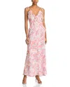 Steve Madden Adalina Floral Ruffle Chiffon Maxi Dress In Dusty Lavender
