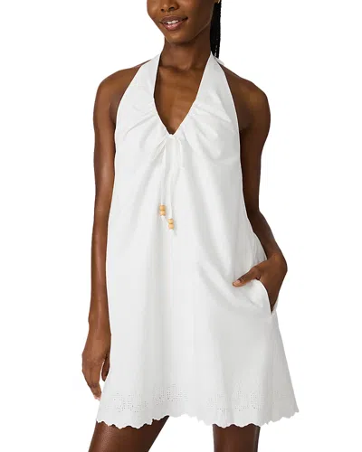 Steve Madden Adana Halter Poplin Minidress In Neutral