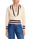 Steve Madden Addison Contrast Stripe Sweater In White