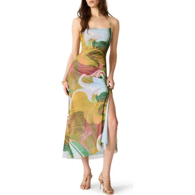 Steve Madden Adella Abstract Print Mesh Midi Dress In Multi