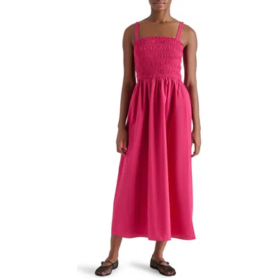 Steve Madden Adriana Smocked Maxi Dress In Cranberry