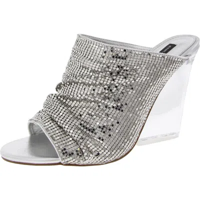 Steve Madden Adrienne Womens Comfort Insole Metal Wedge Sandals In Multi