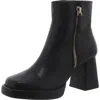 Steve Madden Adryana Womens Zipper Platform Ankle Boots In Black