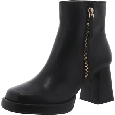 Steve Madden Adryana Womens Zipper Platform Ankle Boots In Black