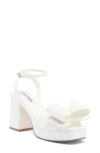 Steve Madden Aerin Bow Platform Sandal In White