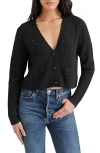 Steve Madden Women's Aero Metallic-knit Cardigan In Black