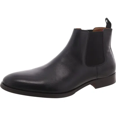 Steve Madden Agate Mens Leather Ankle Chelsea Boots In Black