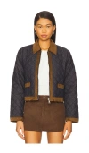 Steve Madden Agatha Quilted Denim Jacket In Black