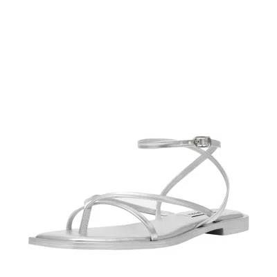 Steve Madden Agree-r Flat Sandal Silver Agre02s1-751 Women's