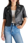 STEVE MADDEN STEVE MADDEN AILEE SHORT SLEEVE FAUX LEATHER MOTO JACKET