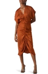 Steve Madden Aimee Ruched Front Midi Dress
