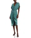 Steve Madden Aimee Ruched Front Midi Dress In Blue