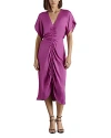 Steve Madden Aimee Ruched Front Midi Dress In Radiant Orchid
