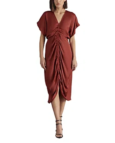 Steve Madden Aimee Ruched Midi Dress In Spiced Apple