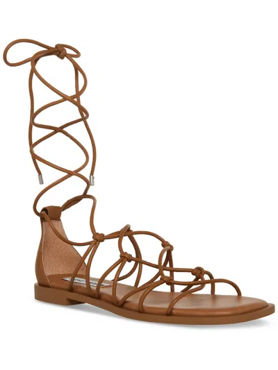 Steve Madden Ainsley Womens Faux Leather Caged Gladiator Sandals In Multi