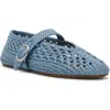 Steve Madden Alara Woven Mary Jane Flat In Blue