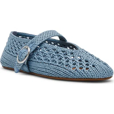 Steve Madden Alara Woven Mary Jane Flat In Blue