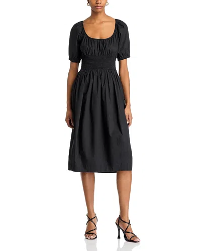 Steve Madden Alaria Smocked Waist Dress In Black