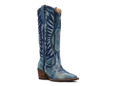 Steve Madden Albany Cowboy Boot In Blue