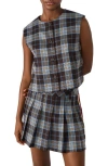 Steve Madden Alessa Sleeveless Plaid Shirt In Multi