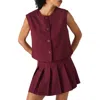 Steve Madden Alessa Top In Burgundy