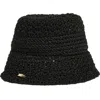 Steve Madden Alex Metallic Crochet Bucket Hat In Black