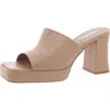 Steve Madden Alex Womens Solid Leather Block Heel In Beige