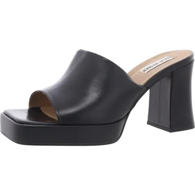 Steve Madden Alex Womens Solid Leather Block Heel In Black