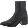 Steve Madden Alia Womens Pointed Toe Block Heel Ankle Boots In Black