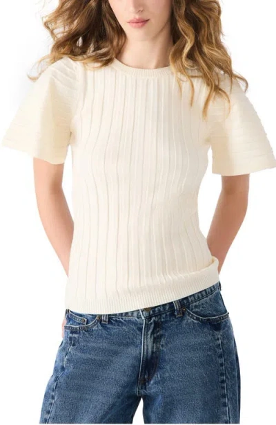 Steve Madden Allie Short Sleeve Rib Sweater In Brown