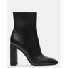Steve Madden Adelisa Pull-tab Faux-leather Heeled Ankle Boots In Black