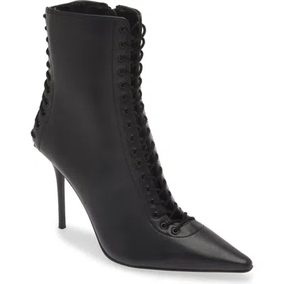 Steve Madden Allnight Pointy Toe Boot In Black Leather