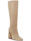 Steve Madden Ally Womens Leather Knee-high Boots In Beige
