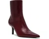 Steve Madden Alston Booties Women's Us 7.5 Burgundy Leather Pointed Toe Zpo2764