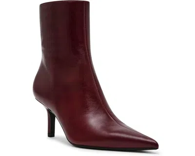 Steve Madden Alston Booties Women's Us 7.5 Burgundy Leather Pointed Toe Zpo2764