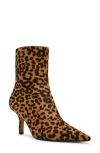 Steve Madden Alston-l Womens Zipper Calf Hair Ankle Boots In Leopard