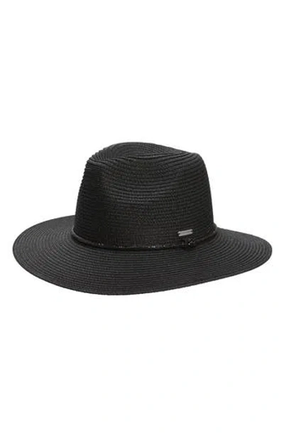 Steve Madden Alta Knot Paper Panama Hat In Black
