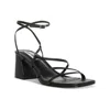 Steve Madden Alyce Sandals Womens Us 9.5 Black Square Toe Block Heel Gbnc665