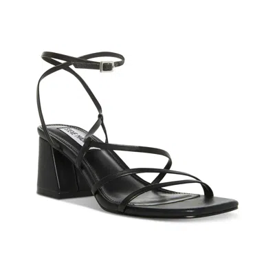 Steve Madden Alyce Sandals Womens Us 9.5 Black Square Toe Block Heel Gbnc665