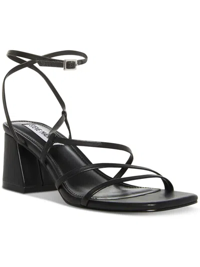 Steve Madden Alyce Womens Leather Open Toe Slingback Sandals In Black