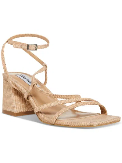 Steve Madden Alyce Womens Leather Open Toe Slingback Sandals In Grey